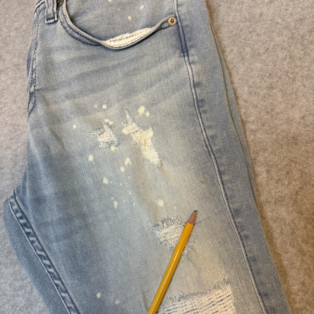 Hollister Super Skinny Jeans Light Wash Distressed Paint Splatter Ripped W 28/6 - Picture 9 of 9
